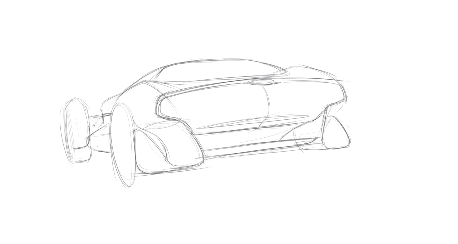 Sketching a rear end on Wacom Cintiq 22HD